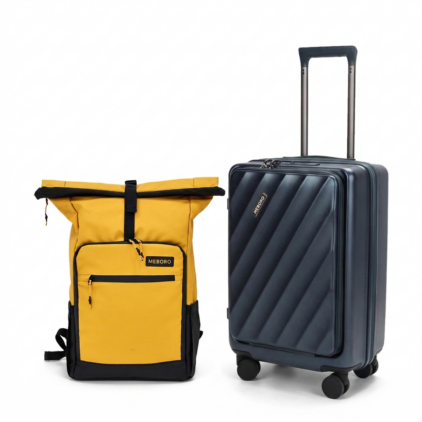 Voyager Mustard Backpack + Expand Pro Blue Carry-on