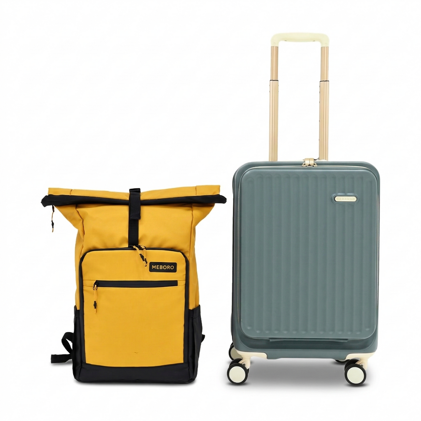 Ascend Carry-on Trolley (Teal) + Voyager Mustard Backpack