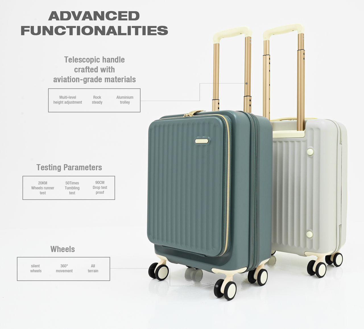 Ascend Green Carry On Trolly